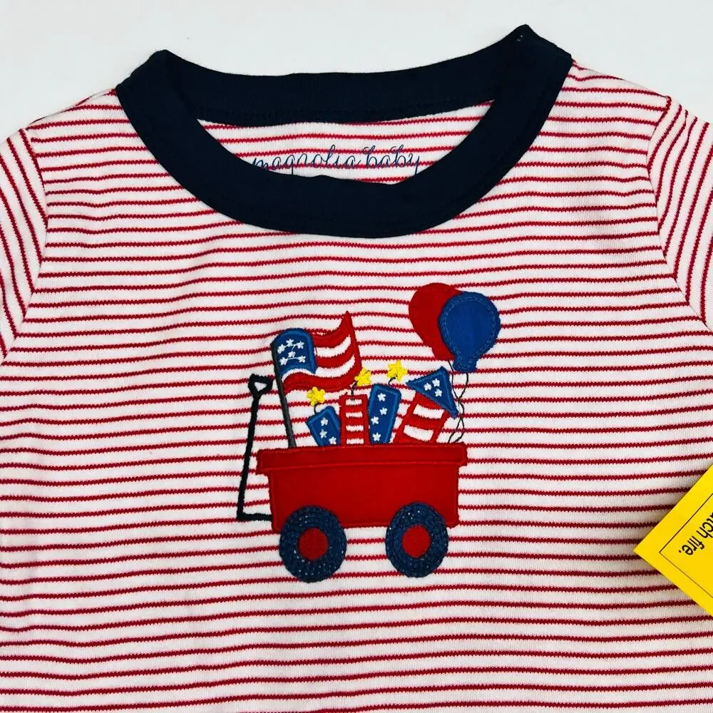 NWT Magnolia Baby Size 6 Stars and Stripes PJ Set